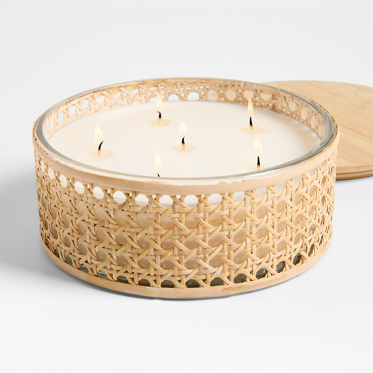 Grafton 6-Wick Indoor/Outdoor Bug Repellent Scented Candle | Crate & Barrel | Crate & Barrel
