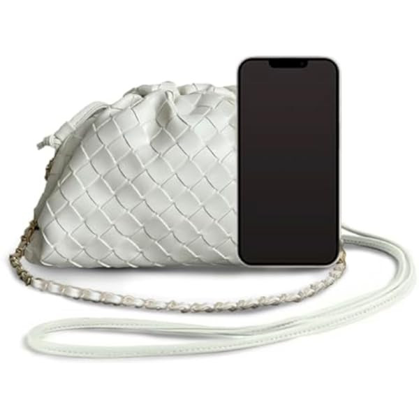 Woven Dumpling Bag for Women Clutch Purses, Cloud Crossbody Handbag Soft Shoulder Bag | Amazon (US)