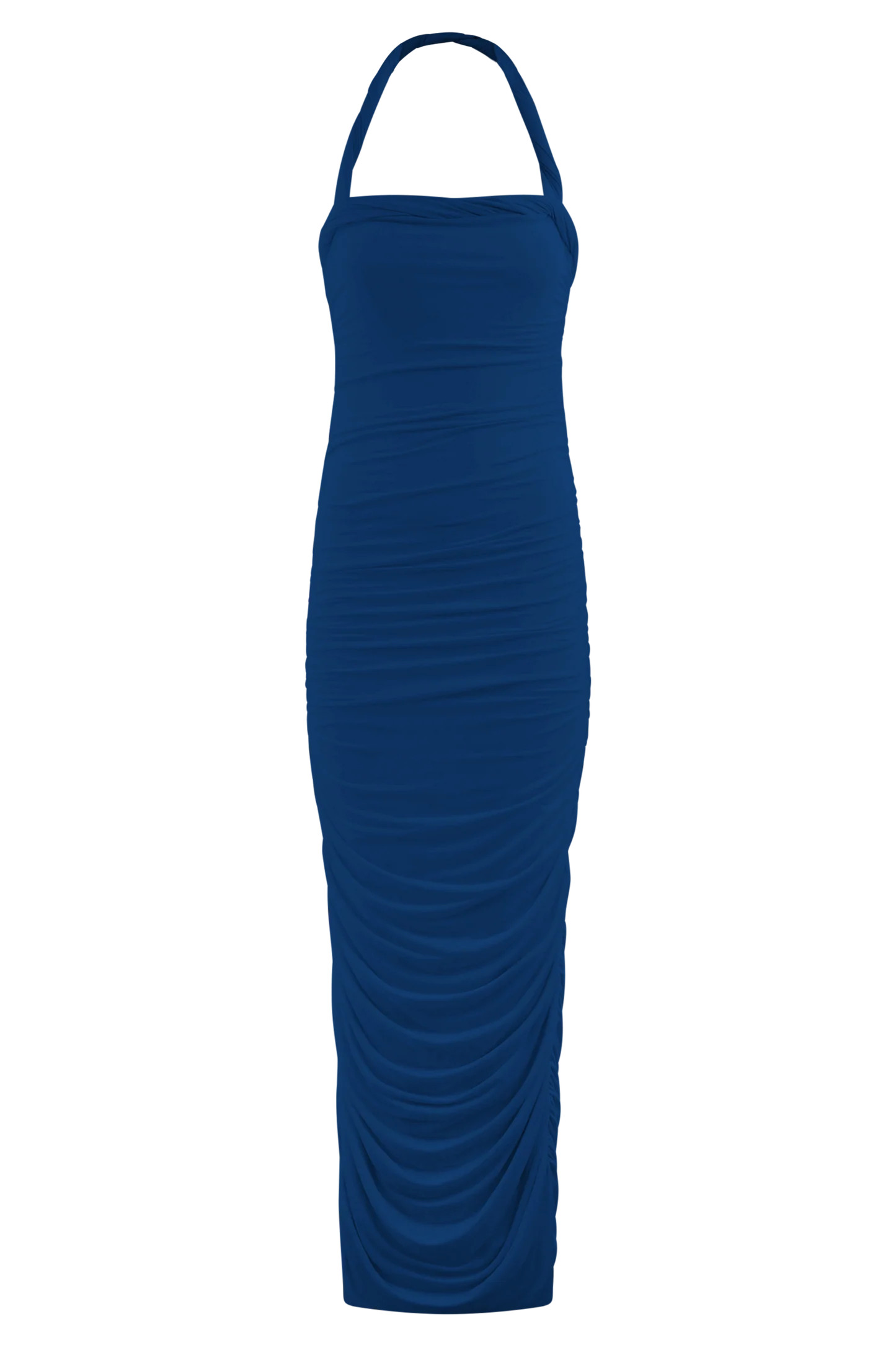 Camila Ruched Halter Midi Dress - Cobalt | MESHKI US