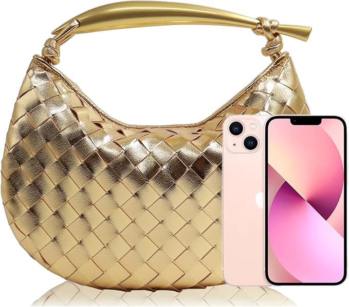 Bisadon Woven Handbag Soft PU Leather Fashion Dumpling Clutch Bags Handmade Hobo Bags for Women L... | Amazon (US)