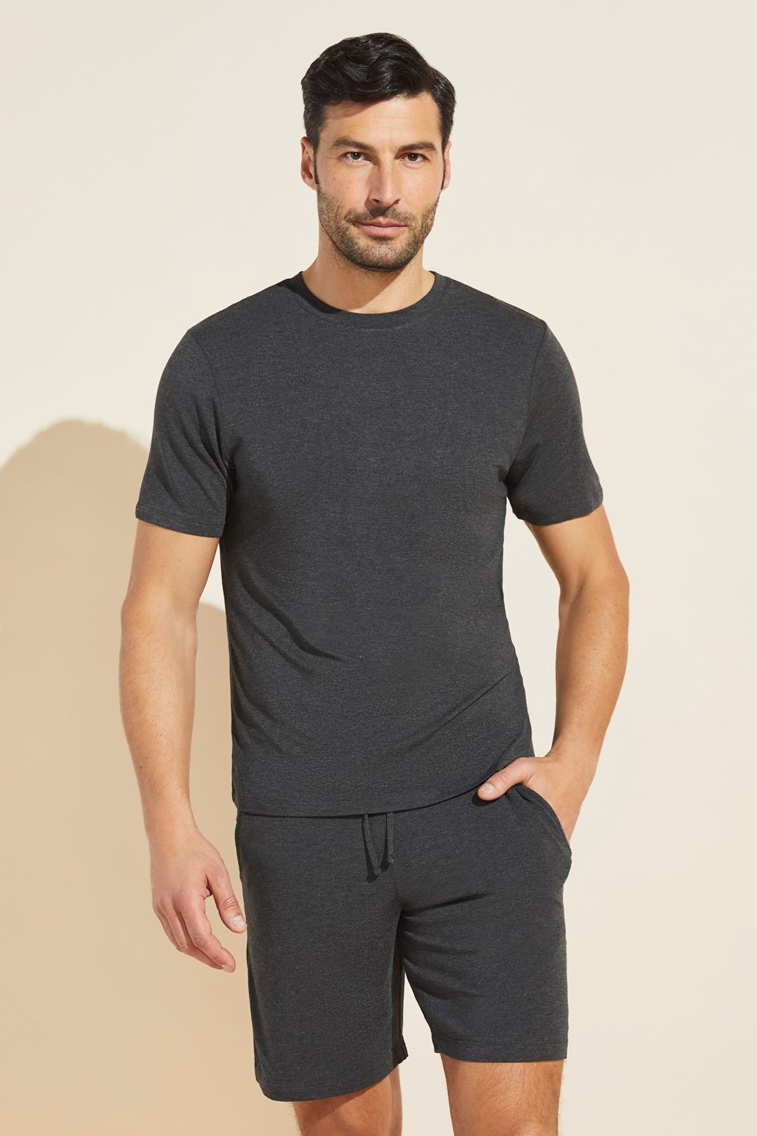 Eberjey | Extra Soft Sleepwear Henry TENCELâ¢ Modal Short PJ Set - Charcoal Heather - Luxurious Paj | Eberjey