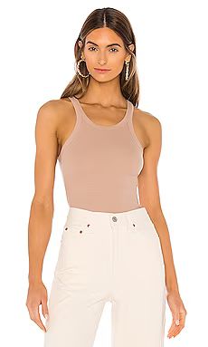 LNA Ribbed Skinny Racer Tank in Nude from Revolve.com | Revolve Clothing (Global)