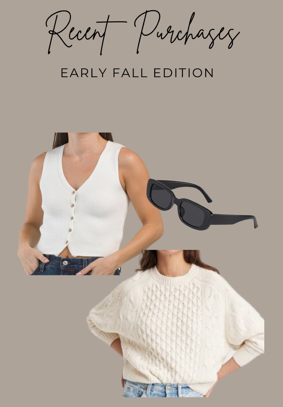 I purchased a few trendy pieces for fall lately that I think are going to be some staples in my wardrobe!


Target, Amazon, Marshall’s, TJX, TJ Maxx, Target finds, Target style, casual outfits, trendy mom, sweater weather Amazon style, Amazon finds, sweater tank top, sunglasses

#LTKStyleTip #LTKFindsUnder50