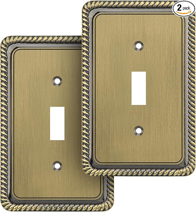 Henne Bery Rope Edge Decorative Wall Plate Switch Plate Outlet Cover (Single Toggle, 2 Pack, Anti... | Amazon (US)
