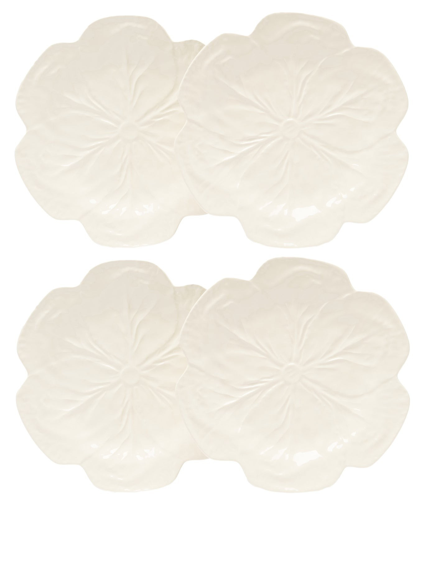 Set of four cabbage earthenware dinner plates | Matches (UK)
