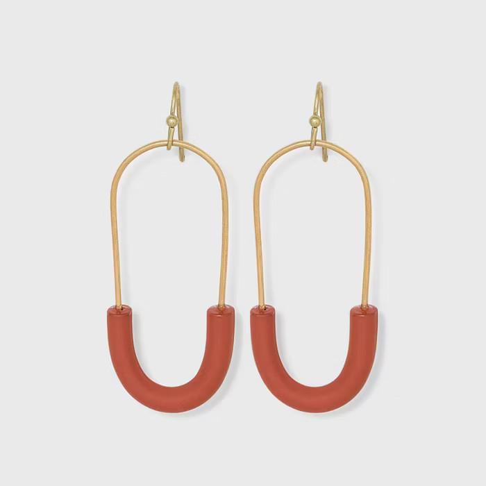 Sprayed U Shaped Tubular Drop Earrings - Universal Thread™ | Target