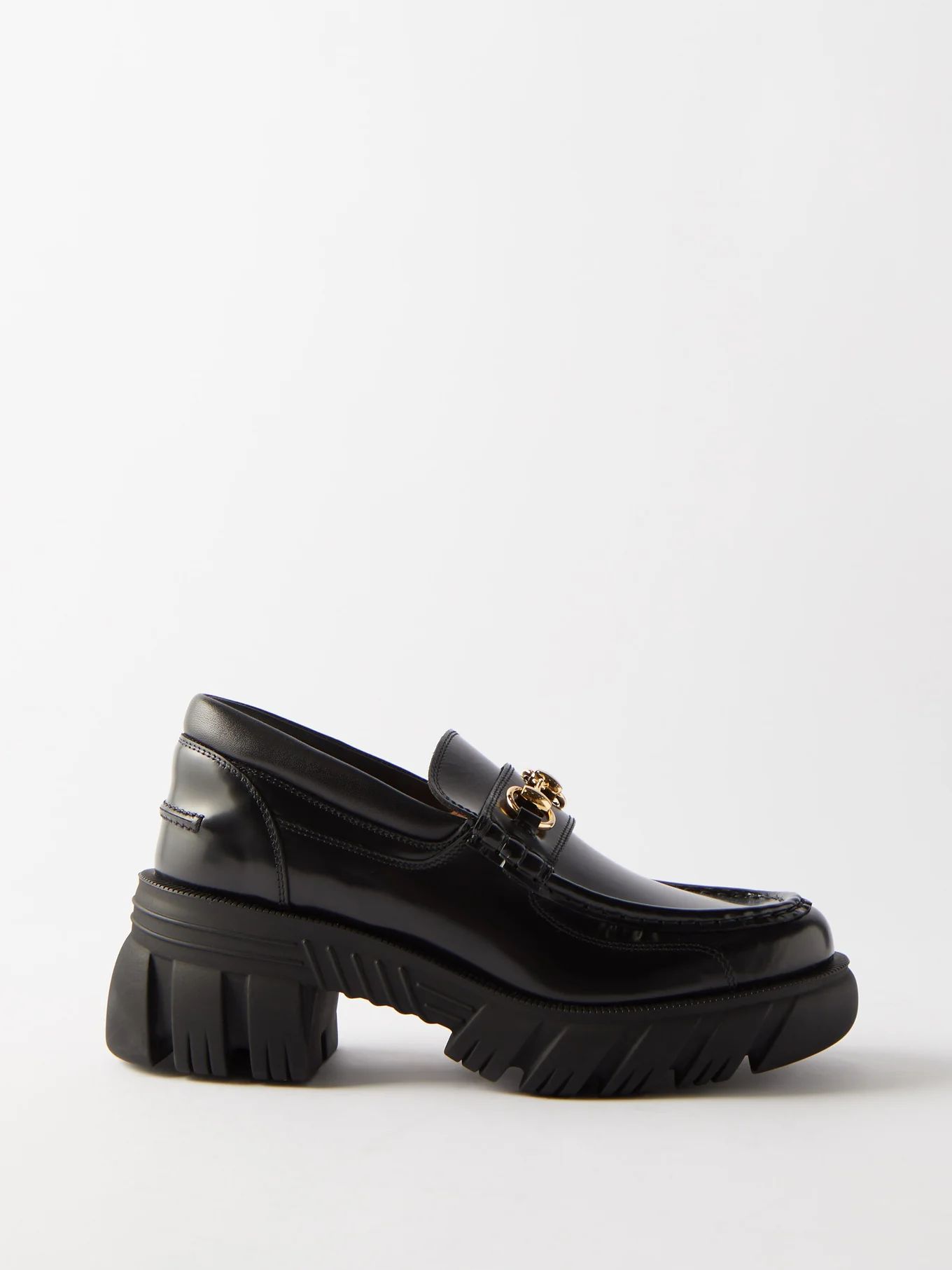 Romance Horsebit-chain chunky-sole leather loafers | Gucci | Matches (US)