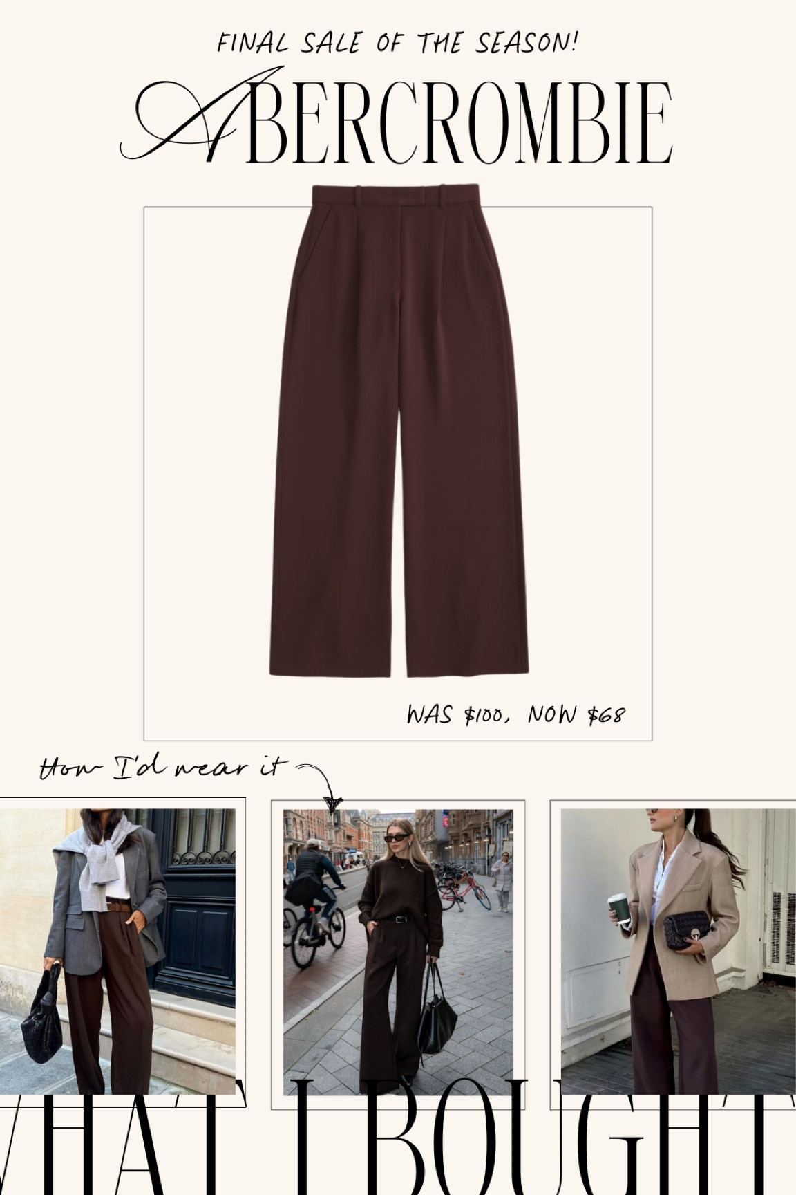 Last Abercrombie sale of the season! Use code HOLIDAYRUSH. I ordered a size 29! These are the BEST quality work pants and work casual too!

#LTKSeasonal #LTKSaleAlert #LTKHoliday