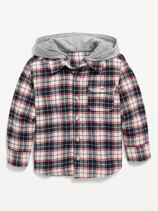Hooded Soft-Brushed Flannel Shirt for Toddler Boys | Old Navy (CA)