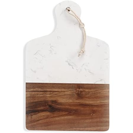 Azauvc Cutting Board with Marble and Natural Wood,Serving Board for Steak Fruits with Handle,Chop... | Amazon (US)
