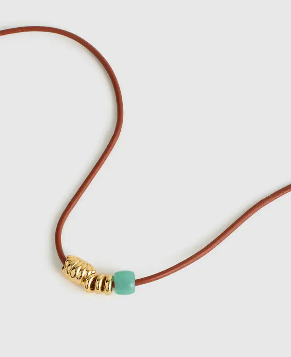 Semiprecious Charm Leather Choker Necklace | Madewell
