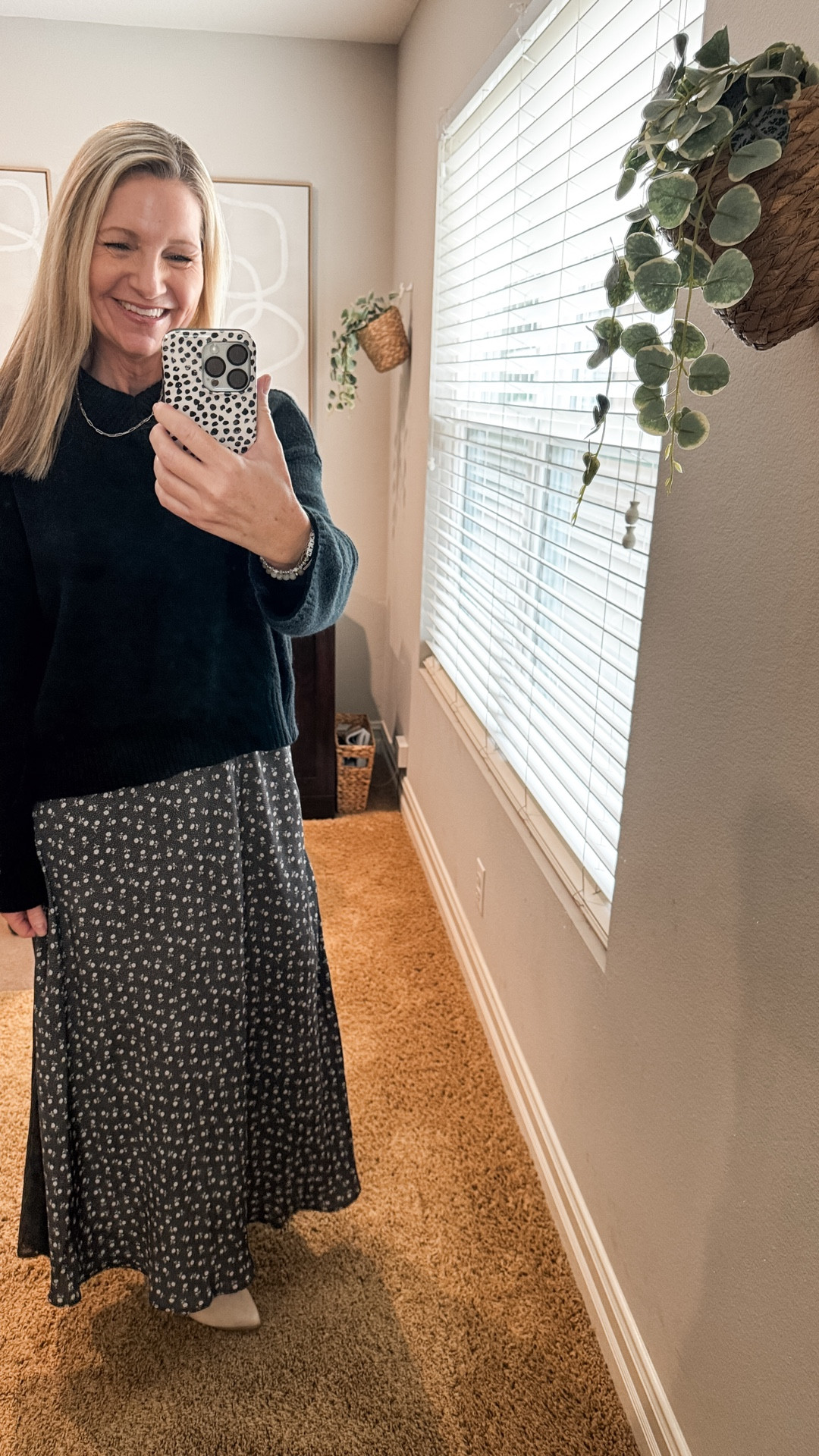 Sunday church outfit of the day in my new Aerie floral maxi skirt. My black sweater is Gap and so cozy. 

#LTKSaleAlert #LTKCyberWeek #LTKOver40
