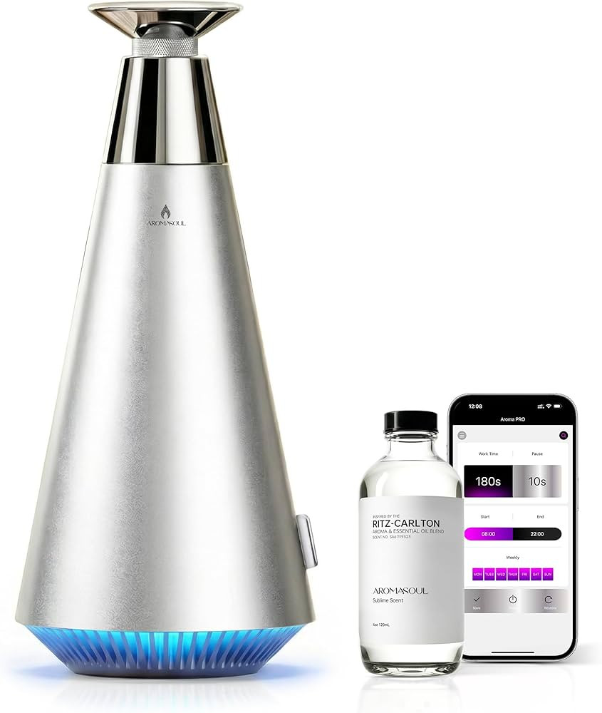 Waterless Scent Diffuser Starter Kit - 1500 Sq Ft Coverage, Alloy Atomization System,Mood Light,S... | Amazon (US)