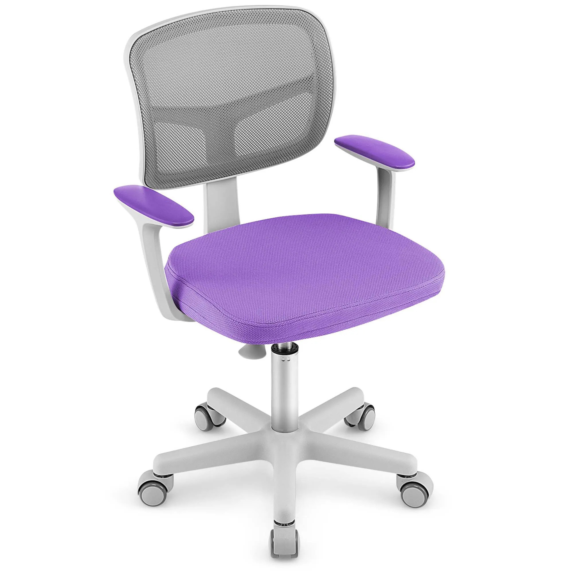 Costway Auto Lock Kids Mesh Chair with Armrests Height Adjustable 360-Degree Swive Purple one_size | CSHY000859 | Lowe's