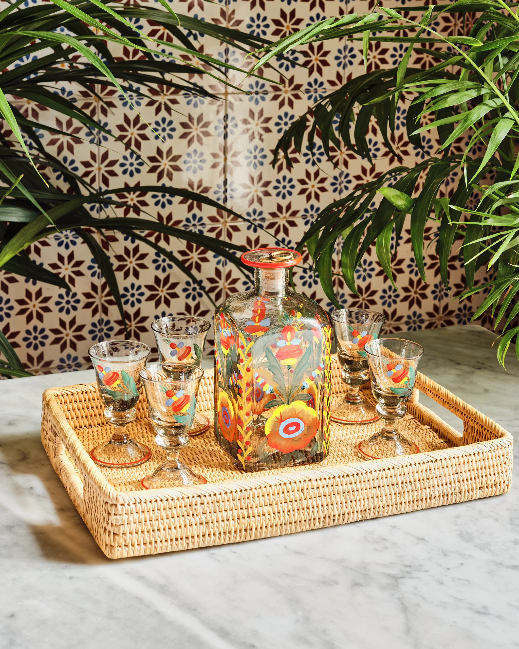 Hand-Painted Bohemian Glassware Set | Cabana Magazine