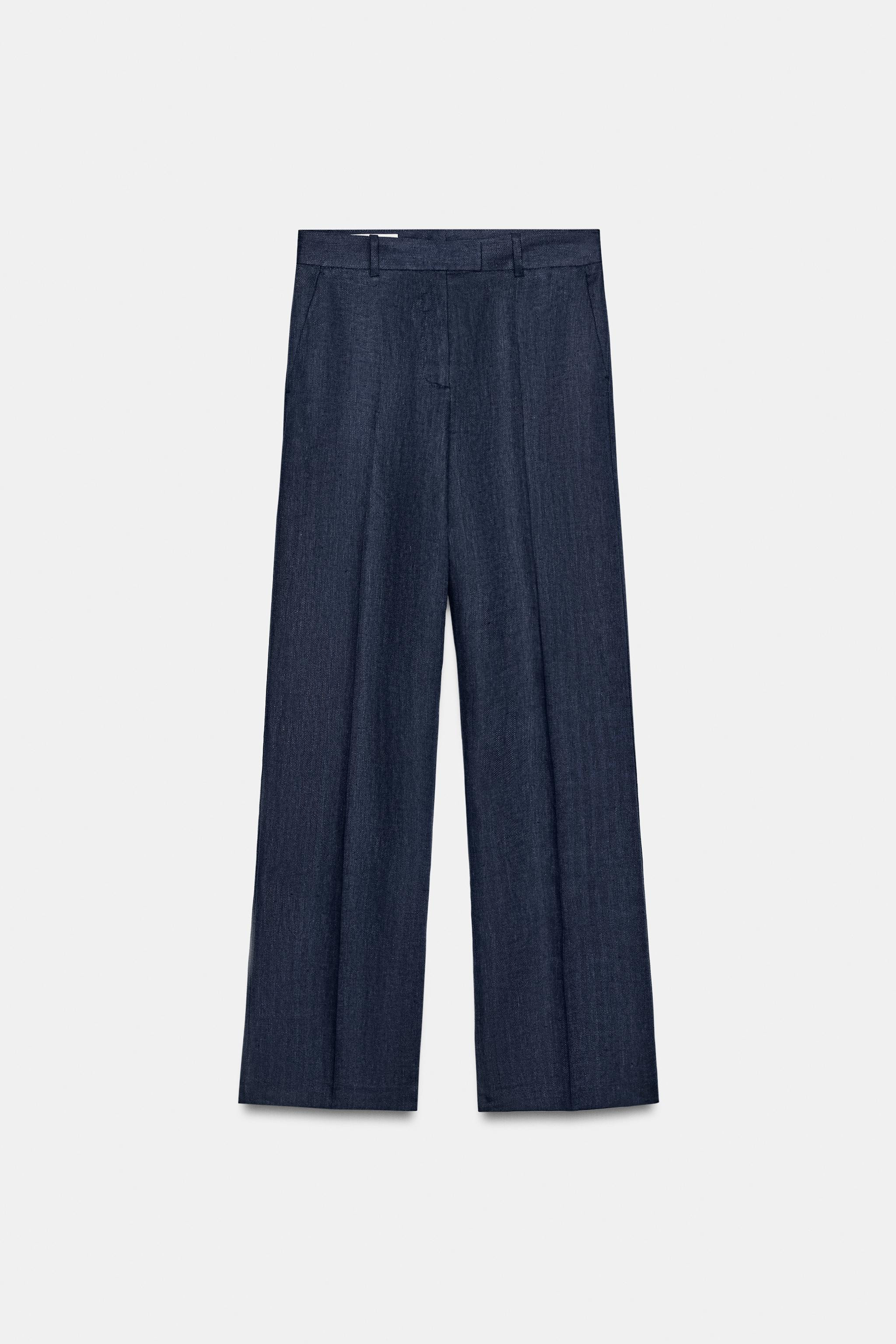 100% LINEN HERRINGBONE PANTS SET | Zara US