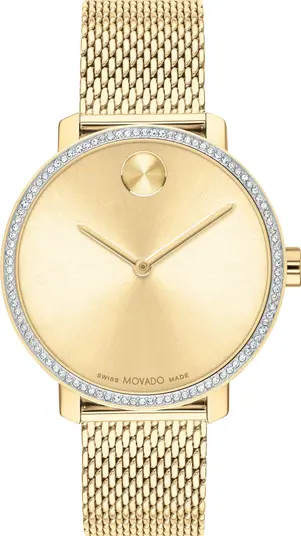 Movado Bold Museum Dot Mesh Strap Watch, 34mm | Nordstrom | Nordstrom