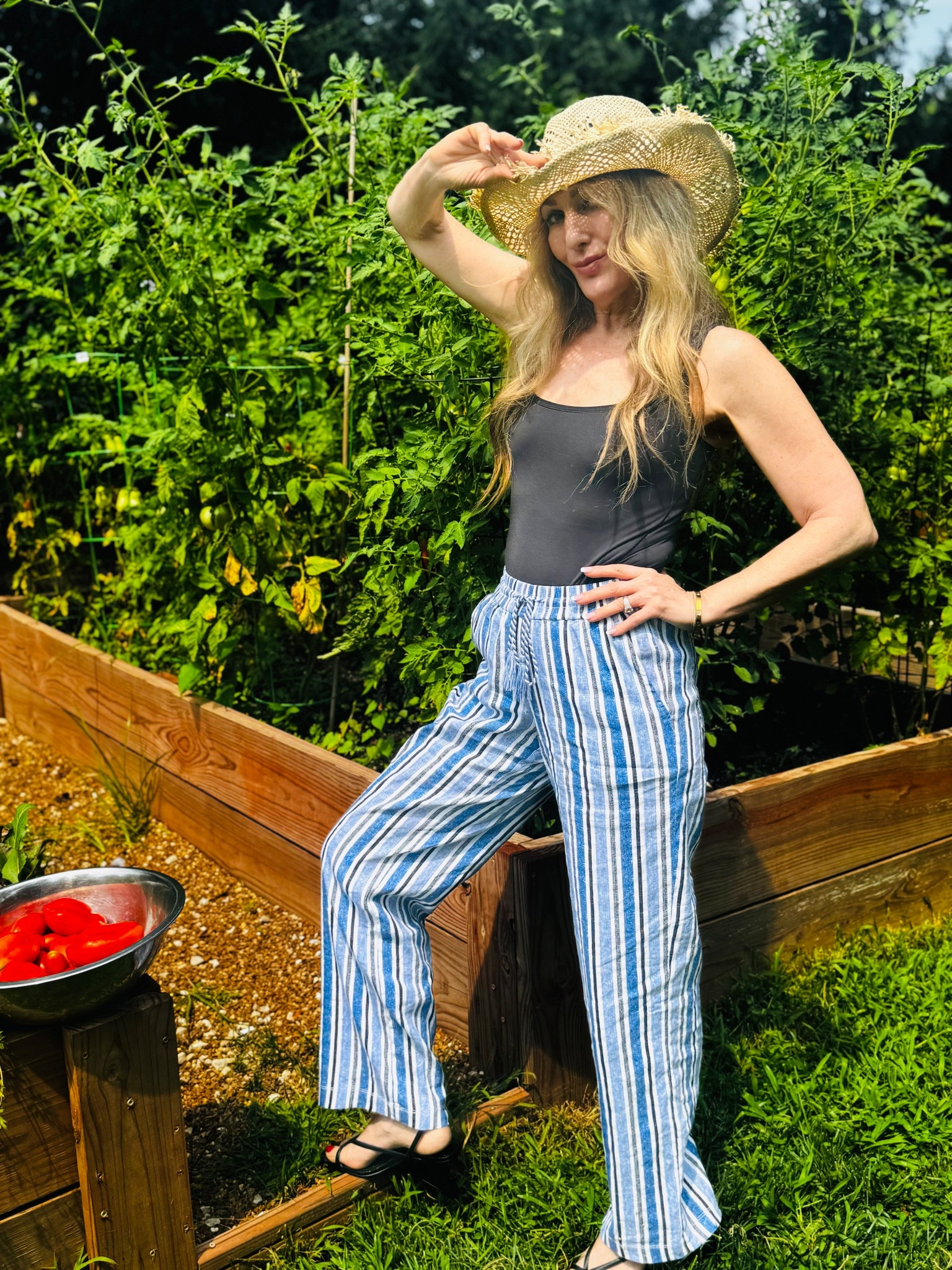 Comfy lounge pants and bodysuit!  Sandles are my fav!  

#LTKOver40 #LTKHome #LTKTravel