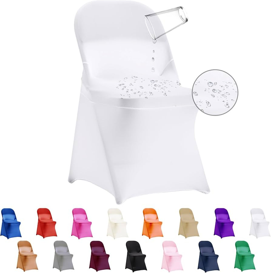 12 PCS Waterproof Stretch Spandex Folding Chair Covers, Dining Room Chair Slipcovers Protector fo... | Amazon (US)