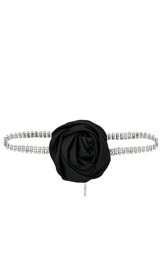 Isabella Flower Choker in Black | Revolve Clothing (Global)