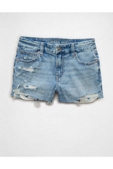 AE Next Level Curvy High-Waisted Shortie Women's Blue Daylight 000 | American Eagle Outfitters (US & CA)