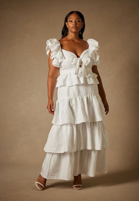 Bridal by ELOQUII Tiered Ruffle Dress | Eloquii