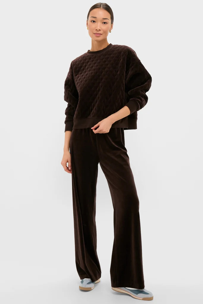 Chocolate Brown Velour Bennett Pullover | Tuckernuck (US)