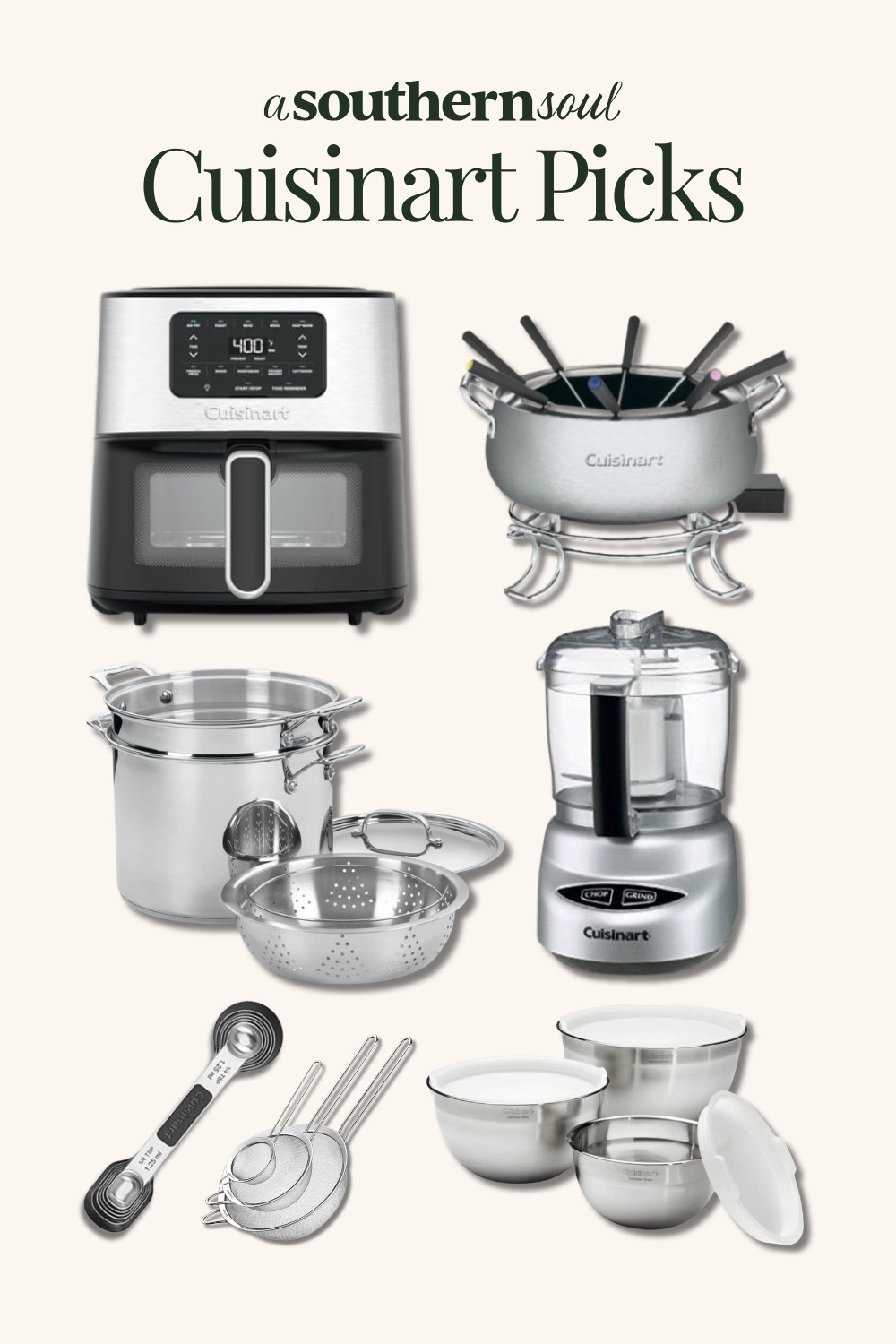 Cuisinart is one of my trusted brands for my kitchen needs.

From mixers, fryers to sifters - I have listed down the ones I use most from their line! 

 #LTKfoodie #LTKvlog #LTKHome