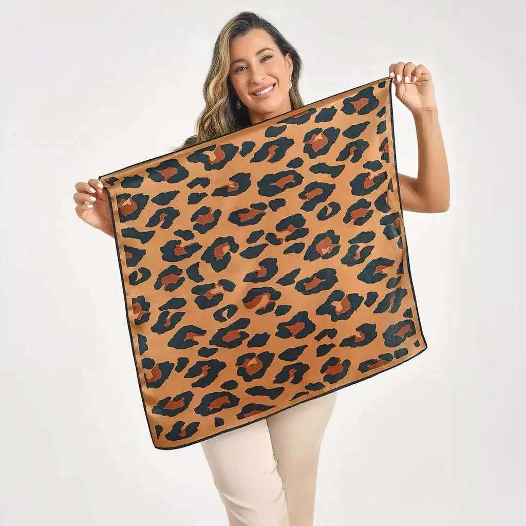 SILKSILKY Pure Silk Printed Square Scarf in Leopard at Nordstrom | Nordstrom