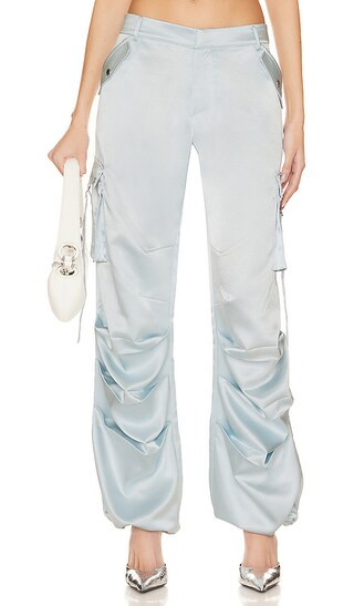 Lai Satin Cargo Pant in Light Blue | Revolve Clothing (Global)