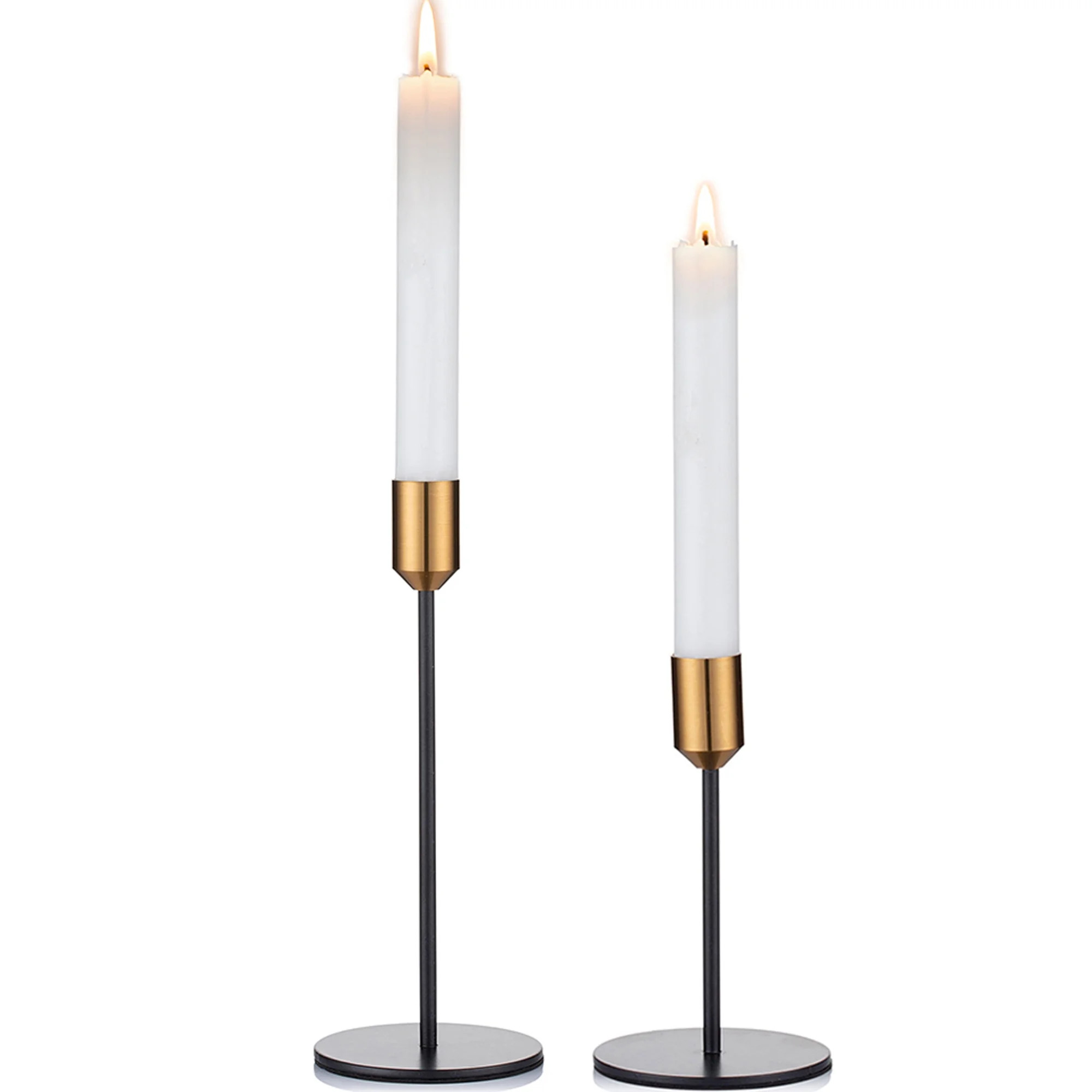 Candlestick Holders Taper Candle Holders, 2 Pcs Candle Stick Holders Set, Gold & Black Brass Cand... | Walmart (US)