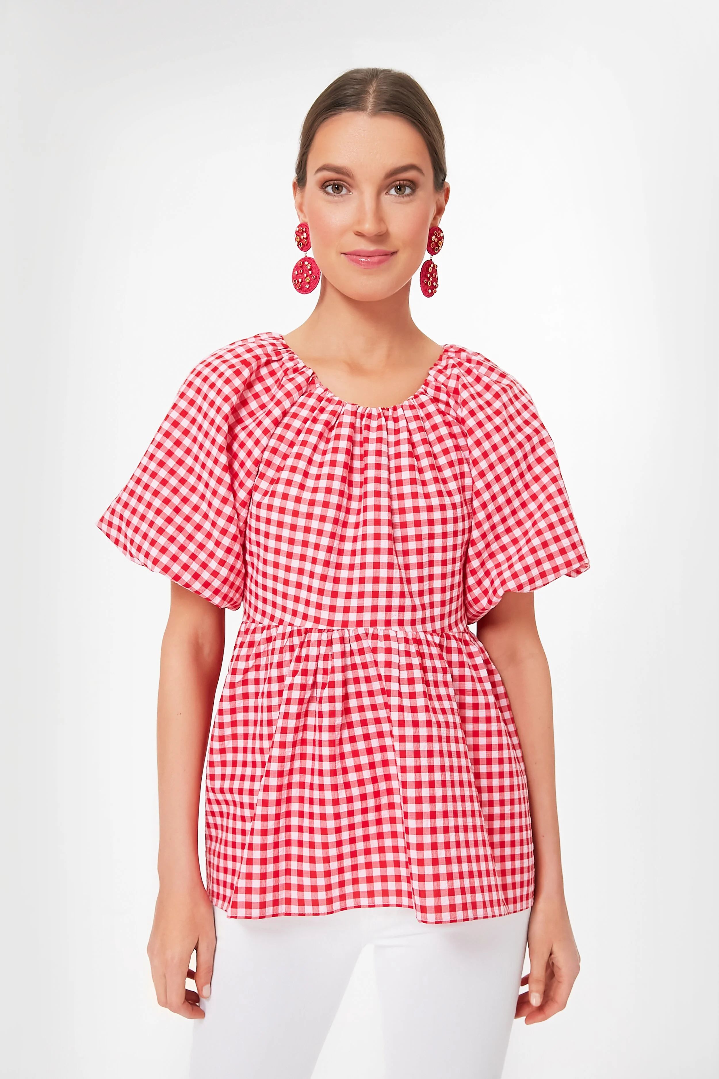 Pink and Red Gingham Hadley Blouse | Tuckernuck (US)