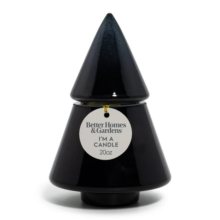 Better Homes & Gardens 2-Wick Artisanal Style Glass Christmas Tree Candle, Warm Leathered Amber, ... | Walmart (US)