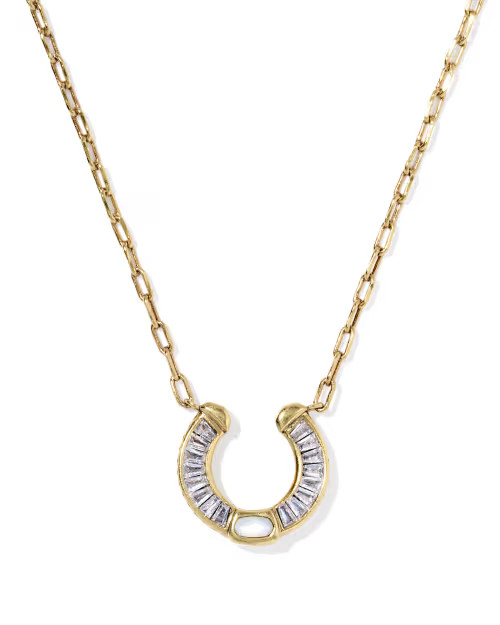 Noble Horseshoe Vintage Gold Short Pendant Necklace | Kendra Scott