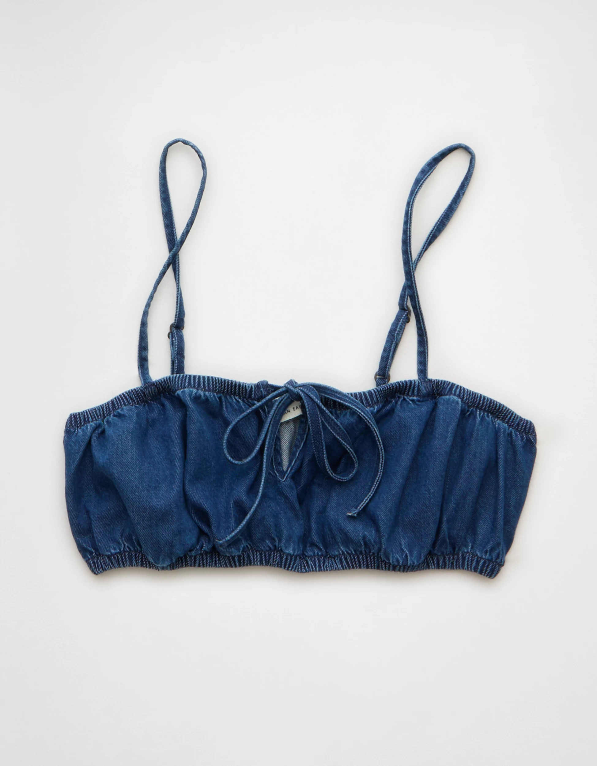 AE Denim Tie-Front Bra Top | American Eagle Outfitters (US & CA)