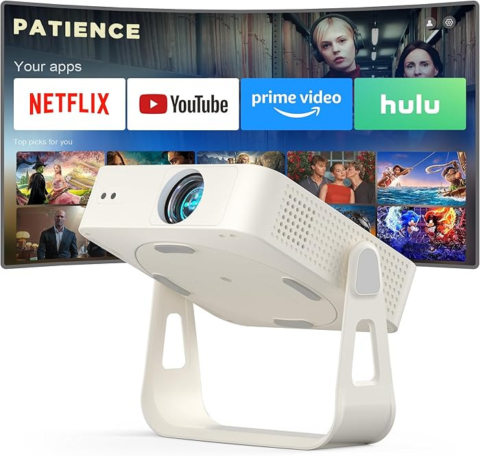 [Officially-Licensed App & Auto Focus]White Smart Mini Projector with WiFi and Bluetooth, XuanPad... | Amazon (US)