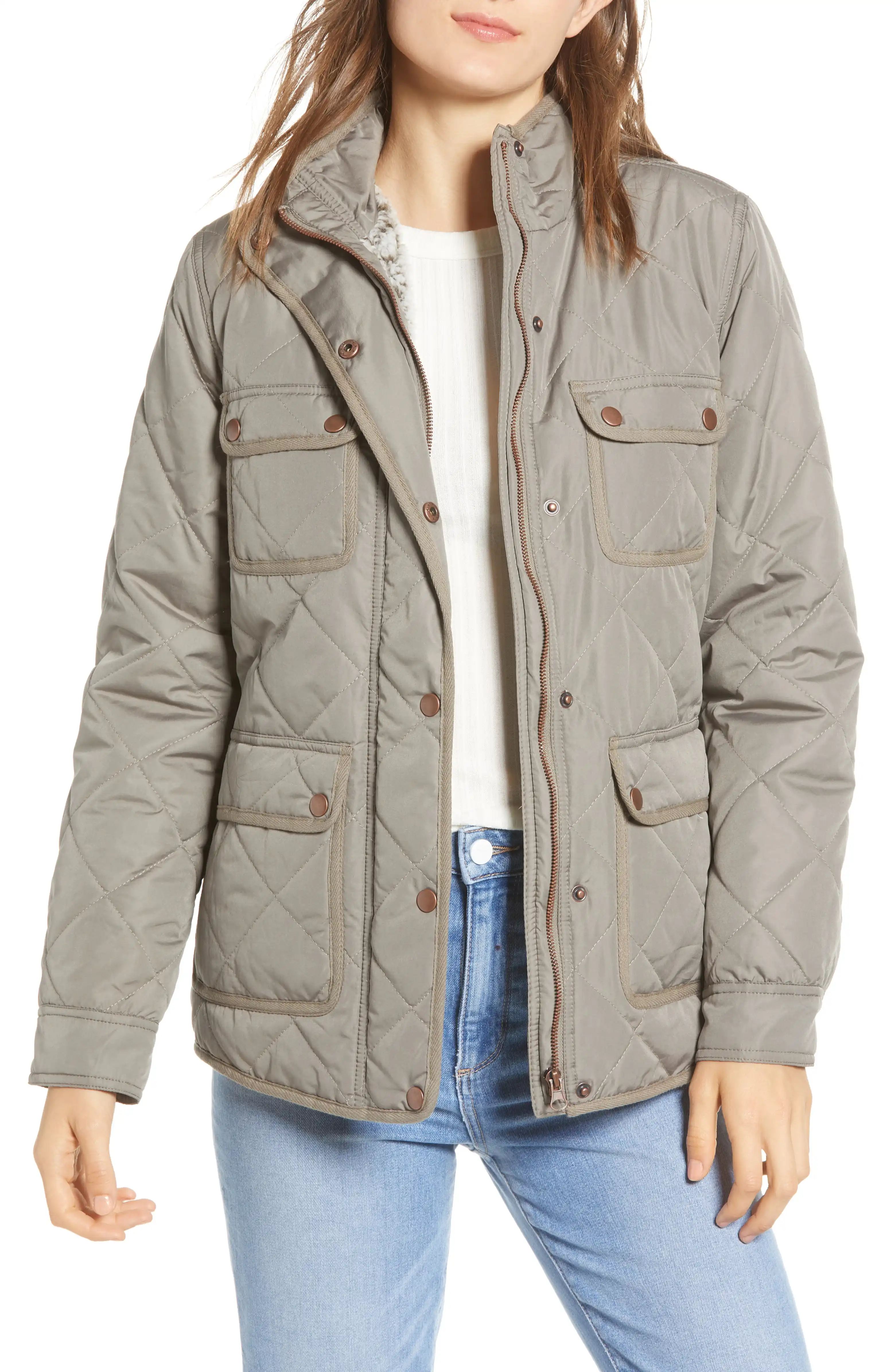 Fleece Lined Quilted Utility Jacket | Nordstrom