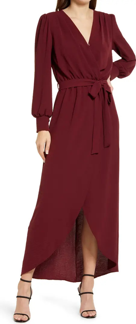 Wrap Front Long Sleeve Dress | Nordstrom