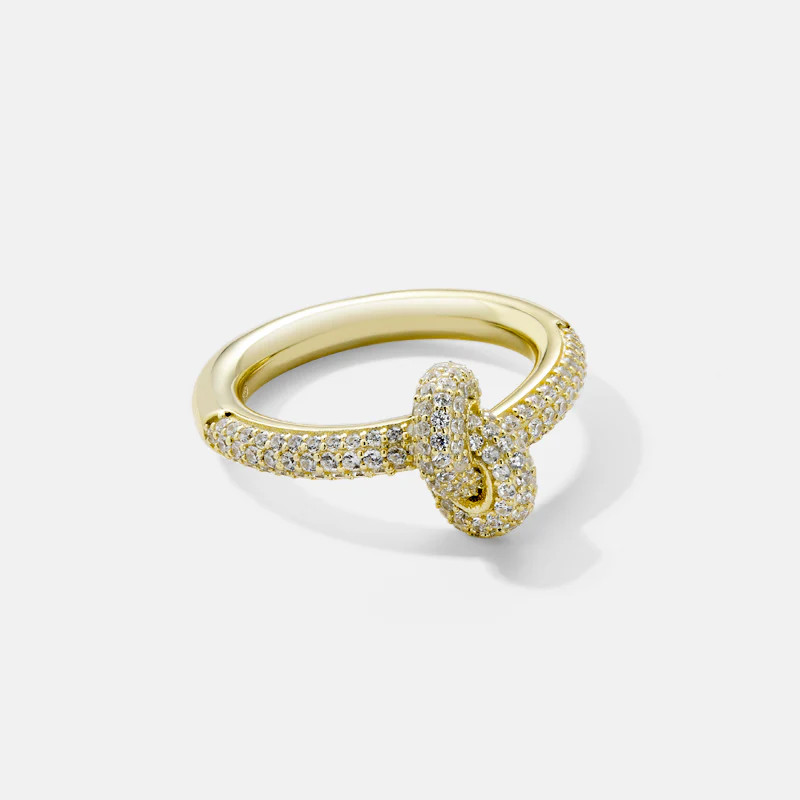 Knotted Moissanite Pavé Gold Vermeil Ring | Victoria Emerson