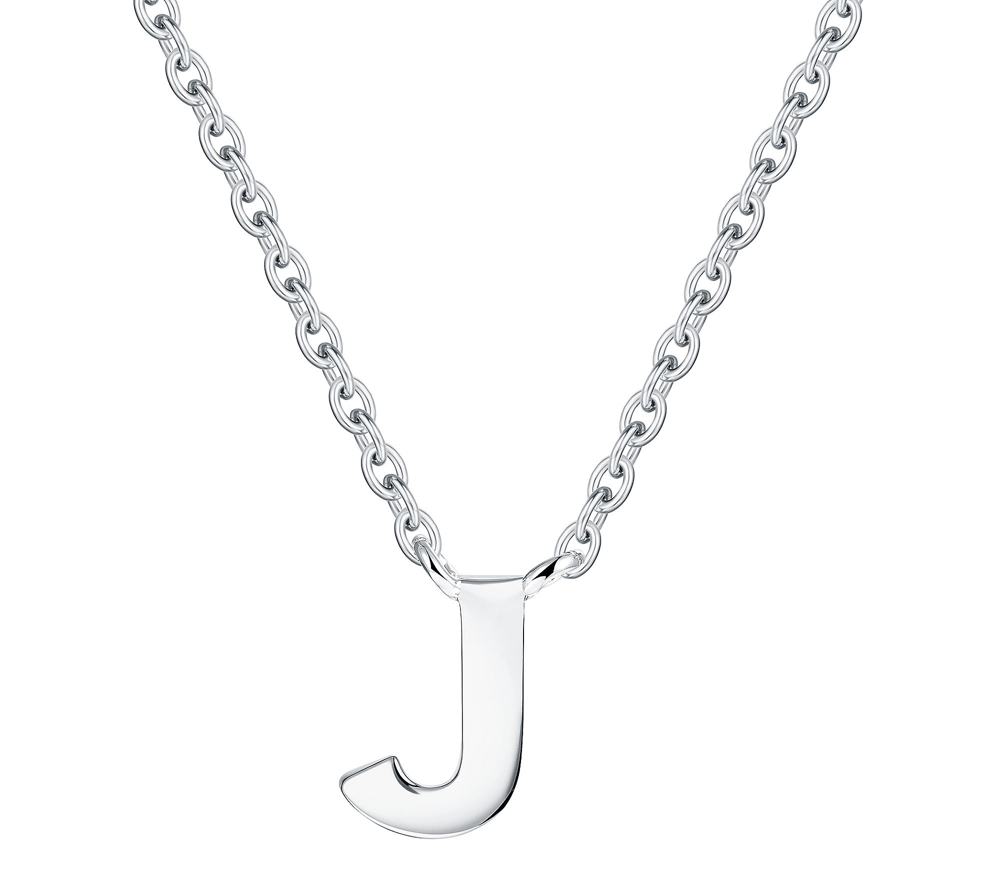 Silver Style Initial Charm Necklace, Sterling | QVC