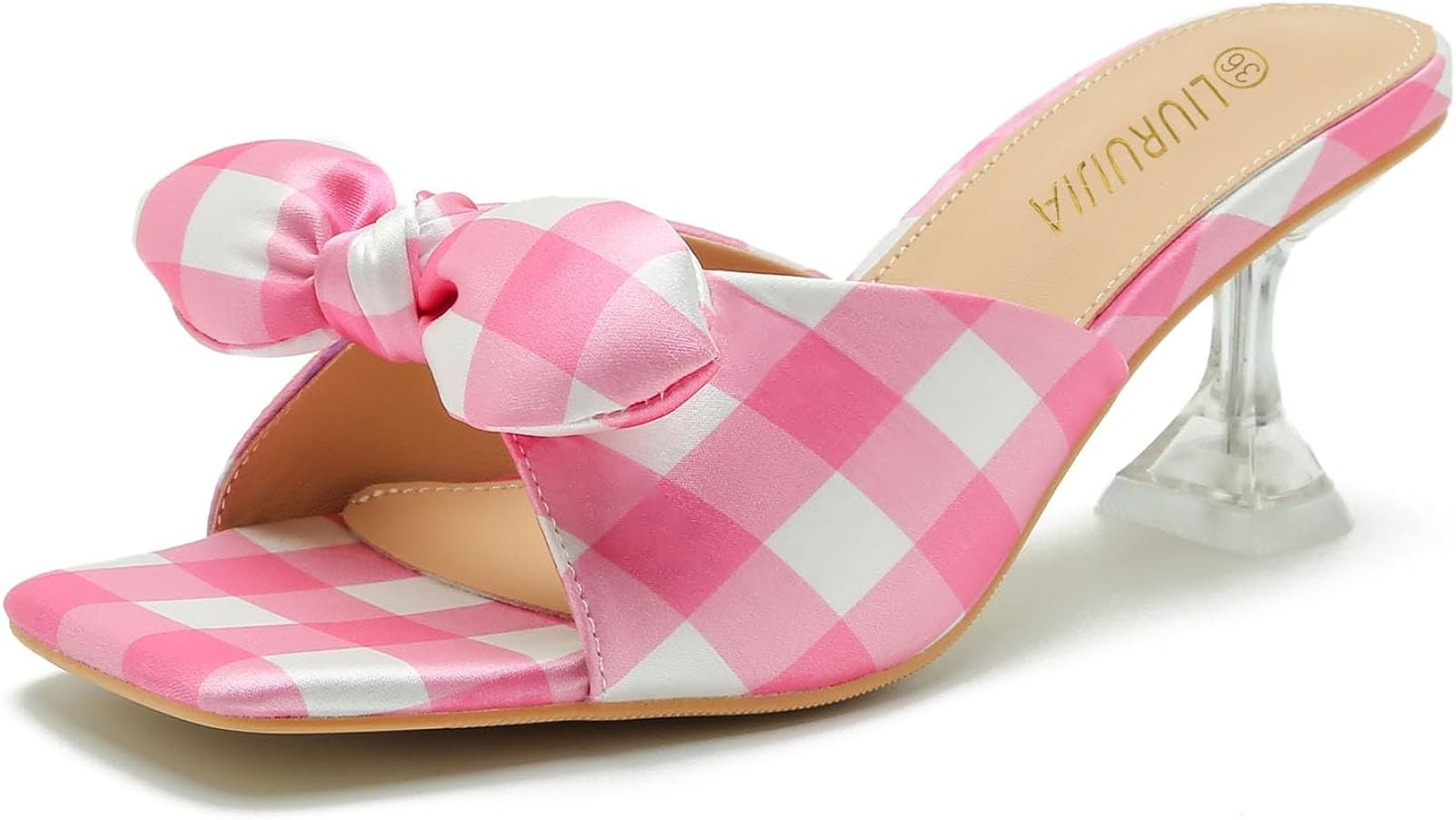 LIURUIJIA Bow Tie kitten heel sandals for women Mule Sandals Slingback Square Open Toe Low Weddin... | Amazon (US)