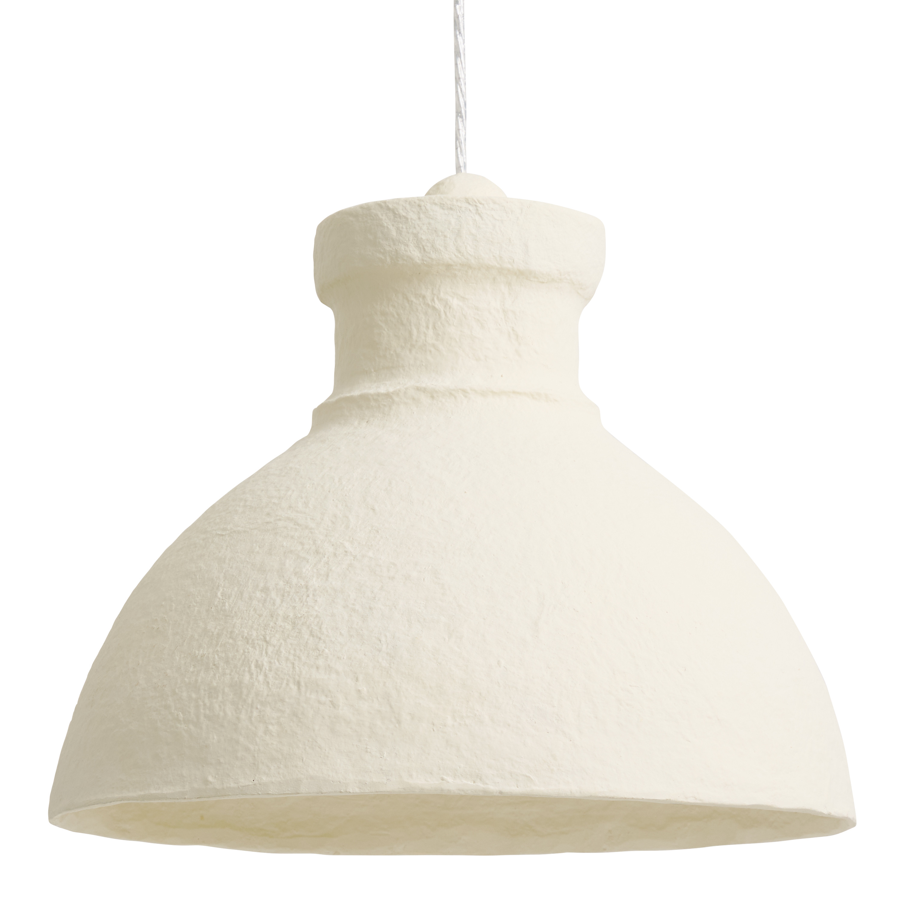 Boden Ivory Recycled Cotton Mache Bell Shaped Pendant Lamp | World Market