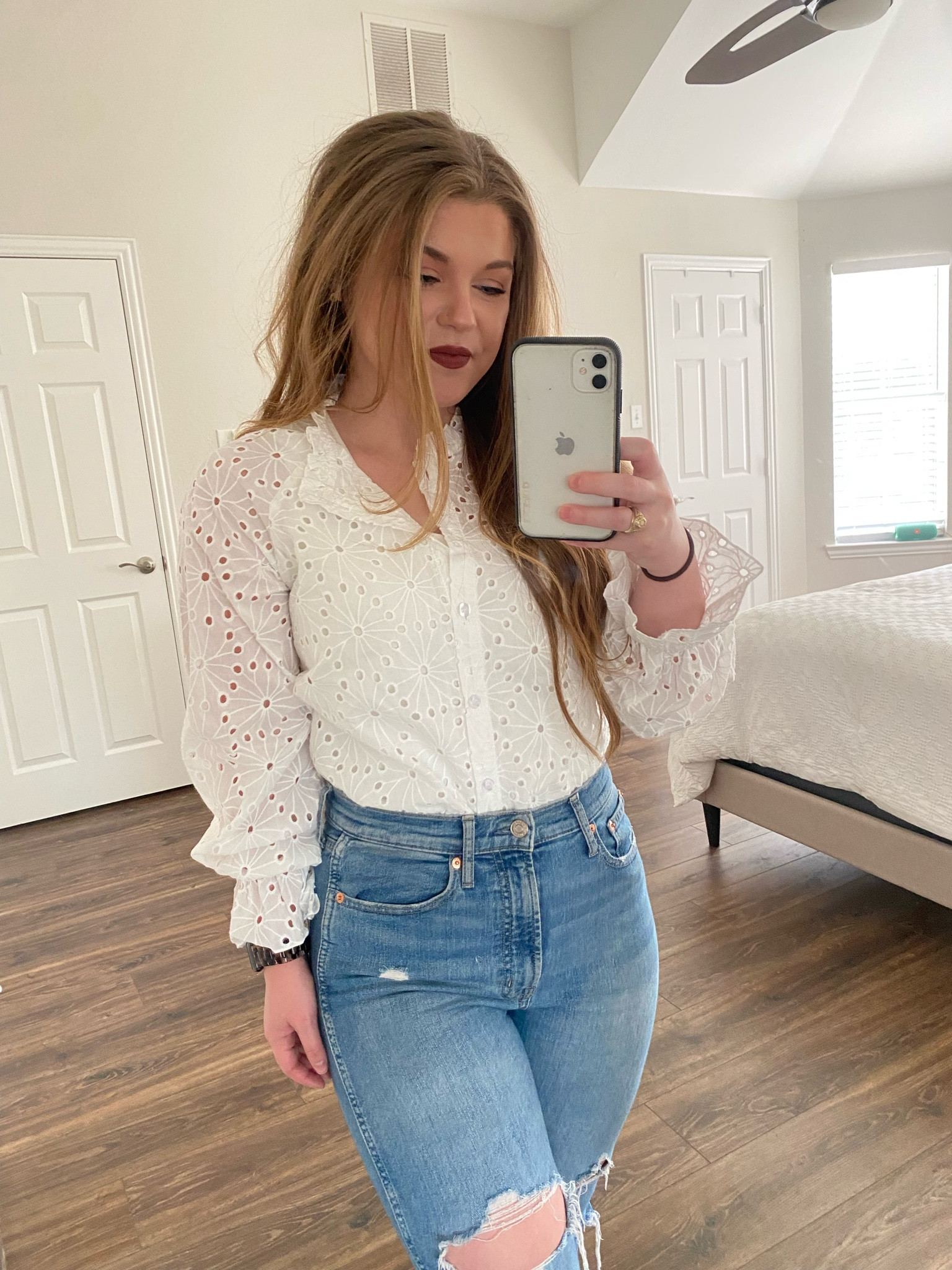 Sweet little eyelet top from Amazon🤍🤍 

#LTKstyletip #LTKmidsize #LTKworkwear
