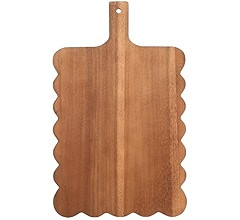 Novabright Scalloped Shaped Wood Cutting Board Wooden Serving Tray Farmhouse Kitchen Decoration for Holiday Party Accessories Table Home Shelf Dining Room Gifts(dark Brown, 1 Pcs) | Amazon (US)