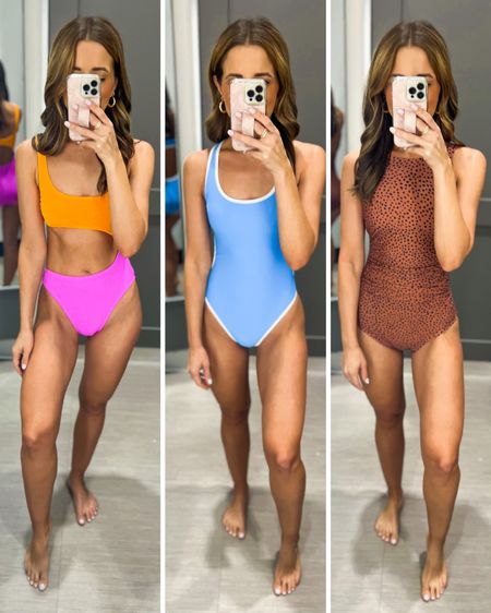 Target swimsuits. One piece swimsuits. One piece bathing suit. Beach vacation. Target swim, target bathing suits. Bachelorette party. 

*Wearing XS in each - first two are cheeky coverage and third one is full coverage. 

#LTKswim #LTKunder50 #LTKtravel