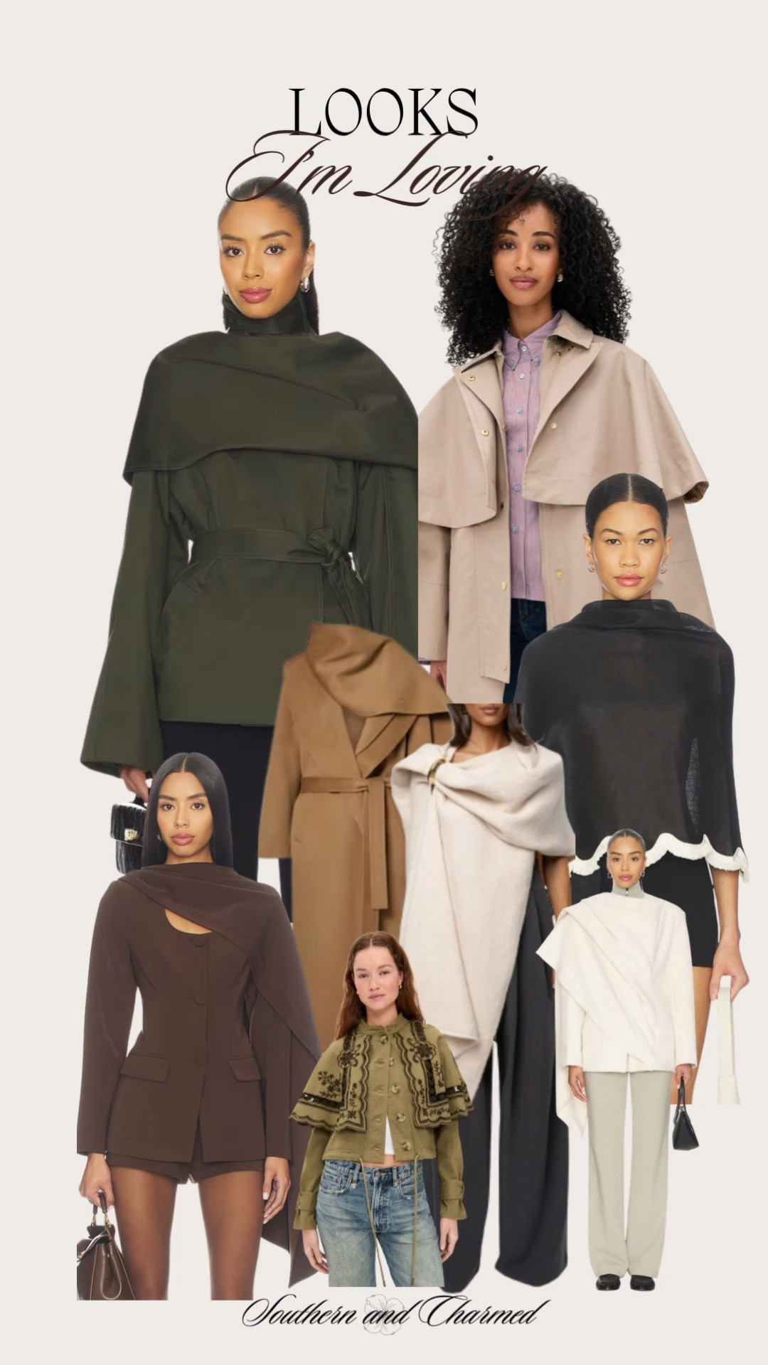 Scarf jacket. Scarf blazer. Scarf trench. Scarf top. Cape. Cape jacket. Cape coat  