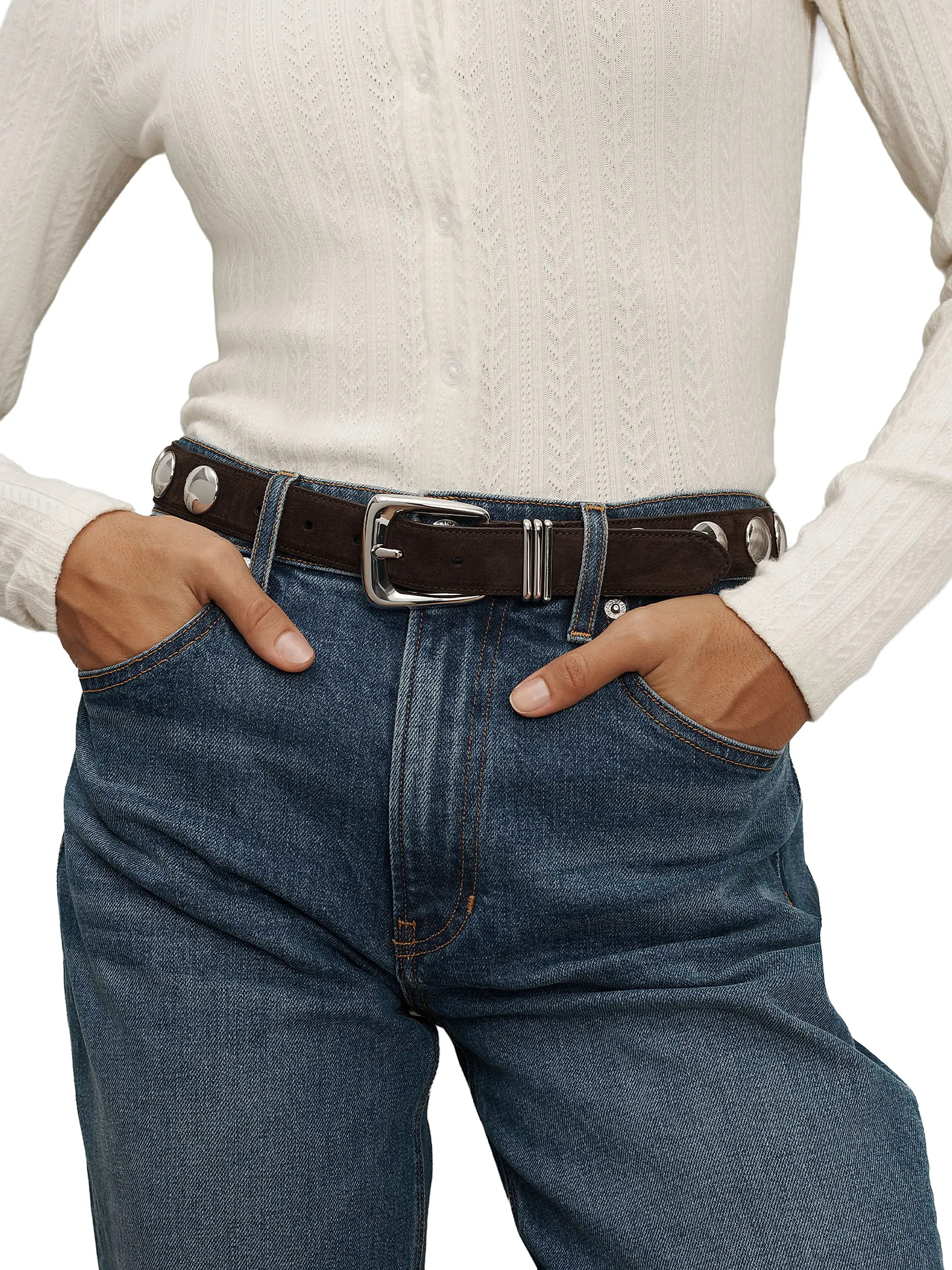 Arch Studded Suede Belt | Saks Fifth Avenue