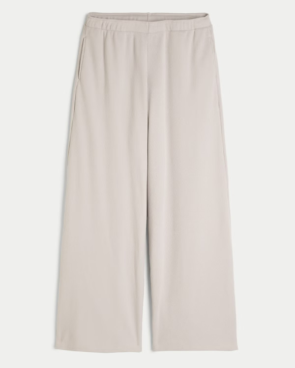 Women's Gilly Hicks Cozy Waffle Wide-Leg Pants | Women's Bottoms | HollisterCo.com | Hollister (US)