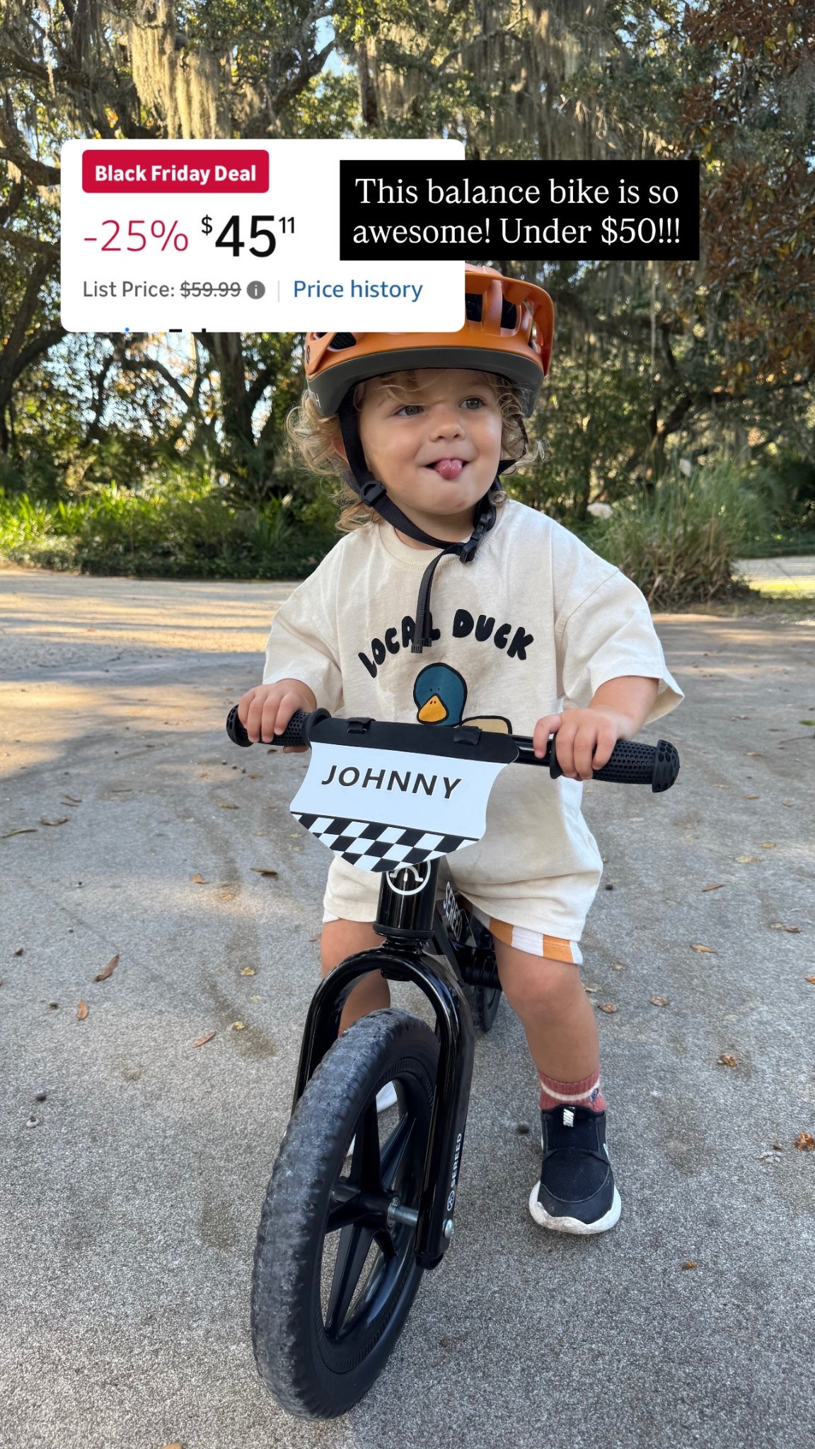 Great balance bike!! Love how you can personalize it with the cute sign! 