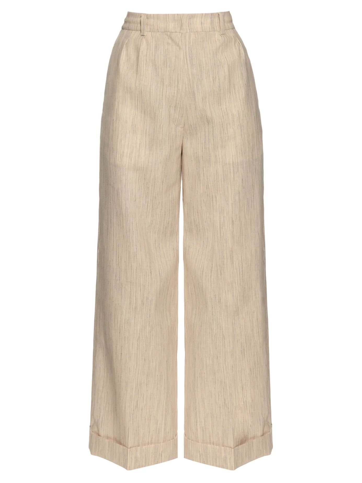 Wide-leg camel-canvas trousers | Matches (US)